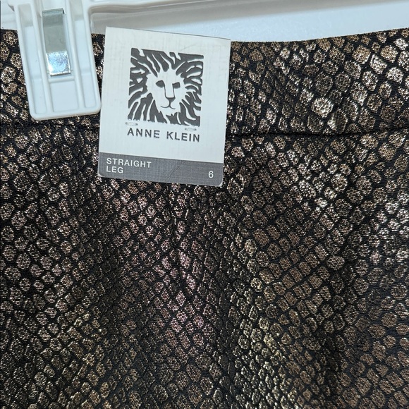 NEW Anne Klein Gold Straight Leg Trousers Sz 6 - Picture 11 of 11